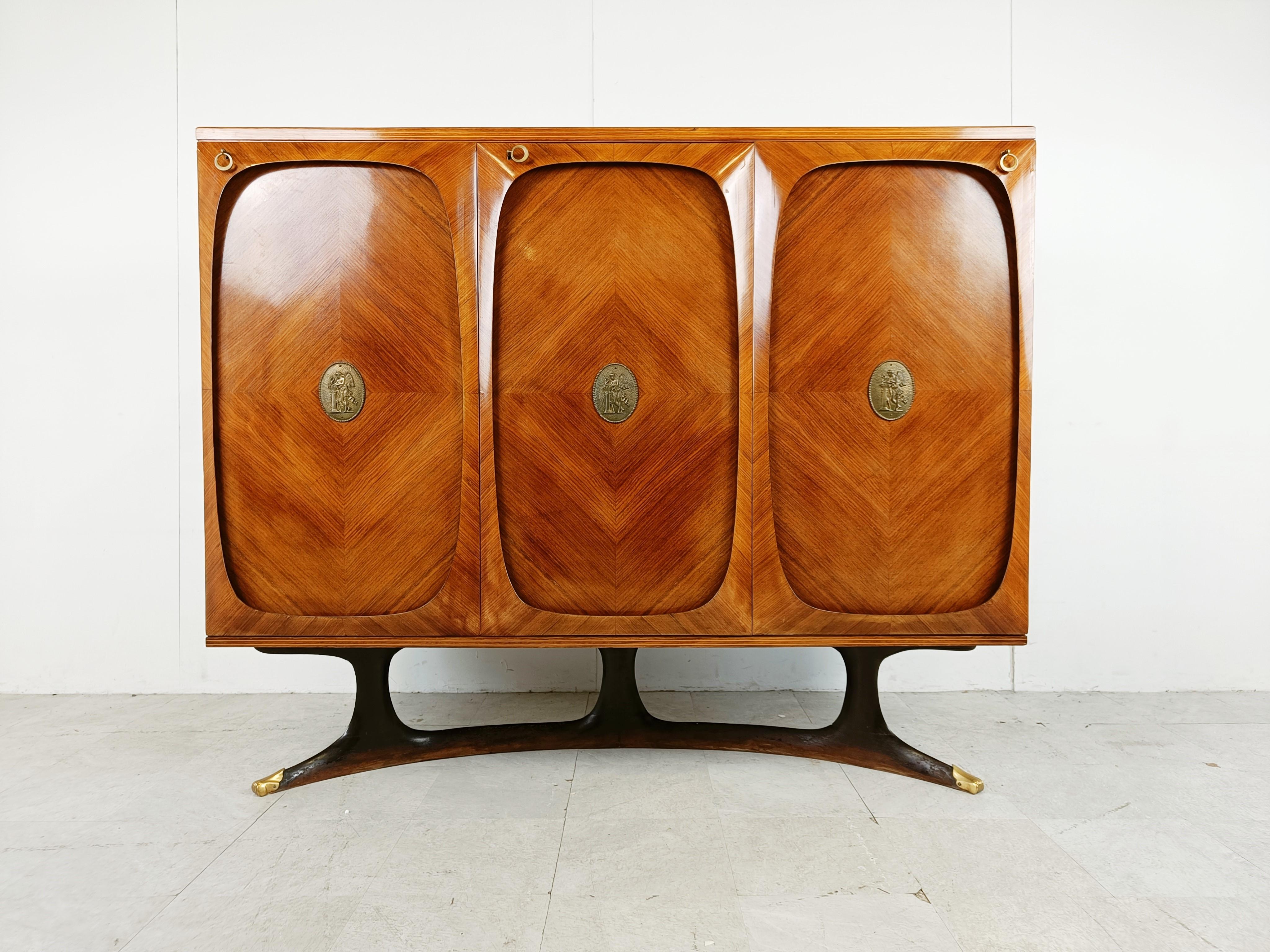 Mid-20th Century Italian Rosewood Highboard by Vittorio Dassi for Lissone, 1950s For Sale