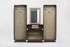 Italian Rosewood Mid-Century Modern Hall Stand Set