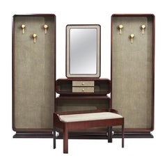 mid century hall stand Italian Rosewood Mid-Century Modern Hall Stand Set