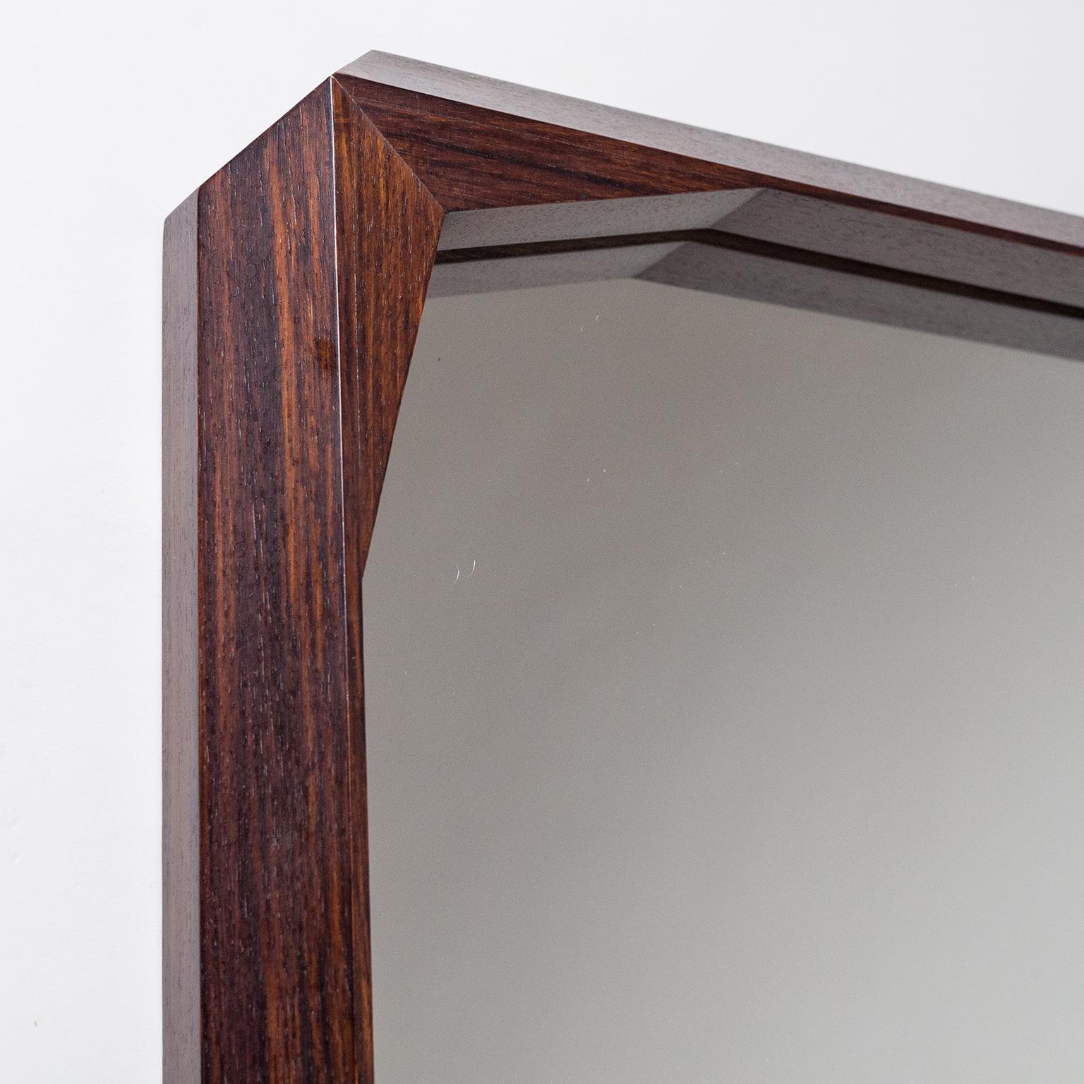 Italian Rosewood Mirror by Dino Cavalli, circa 1965 In Good Condition In Vienna, AT