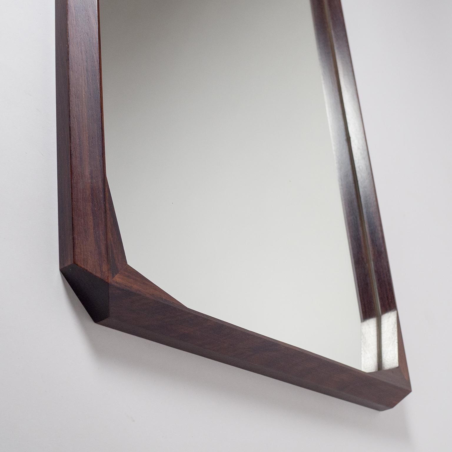 Mid-20th Century Italian Rosewood Mirror by Dino Cavalli, circa 1965