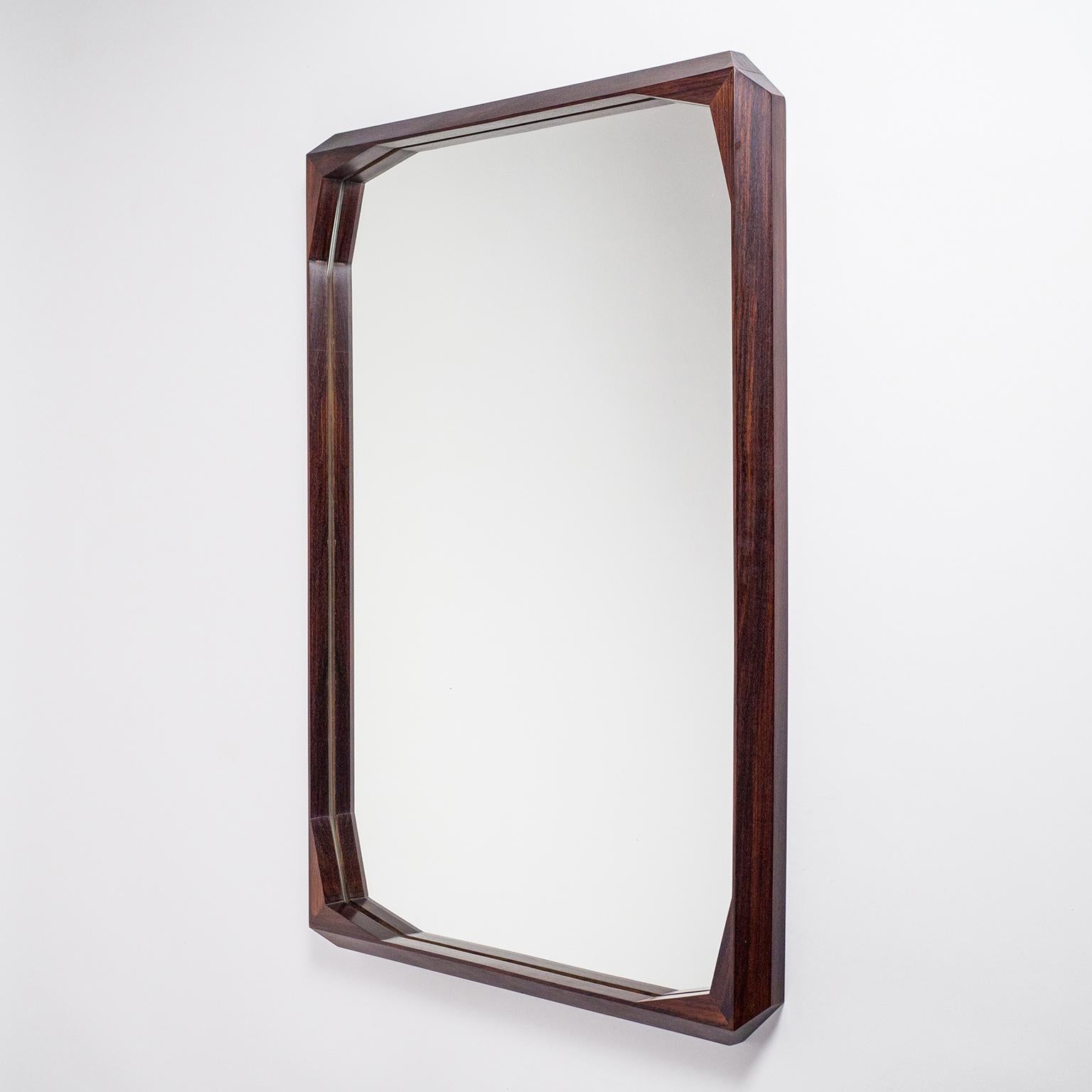 Italian Rosewood Mirror by Dino Cavalli, circa 1965 2