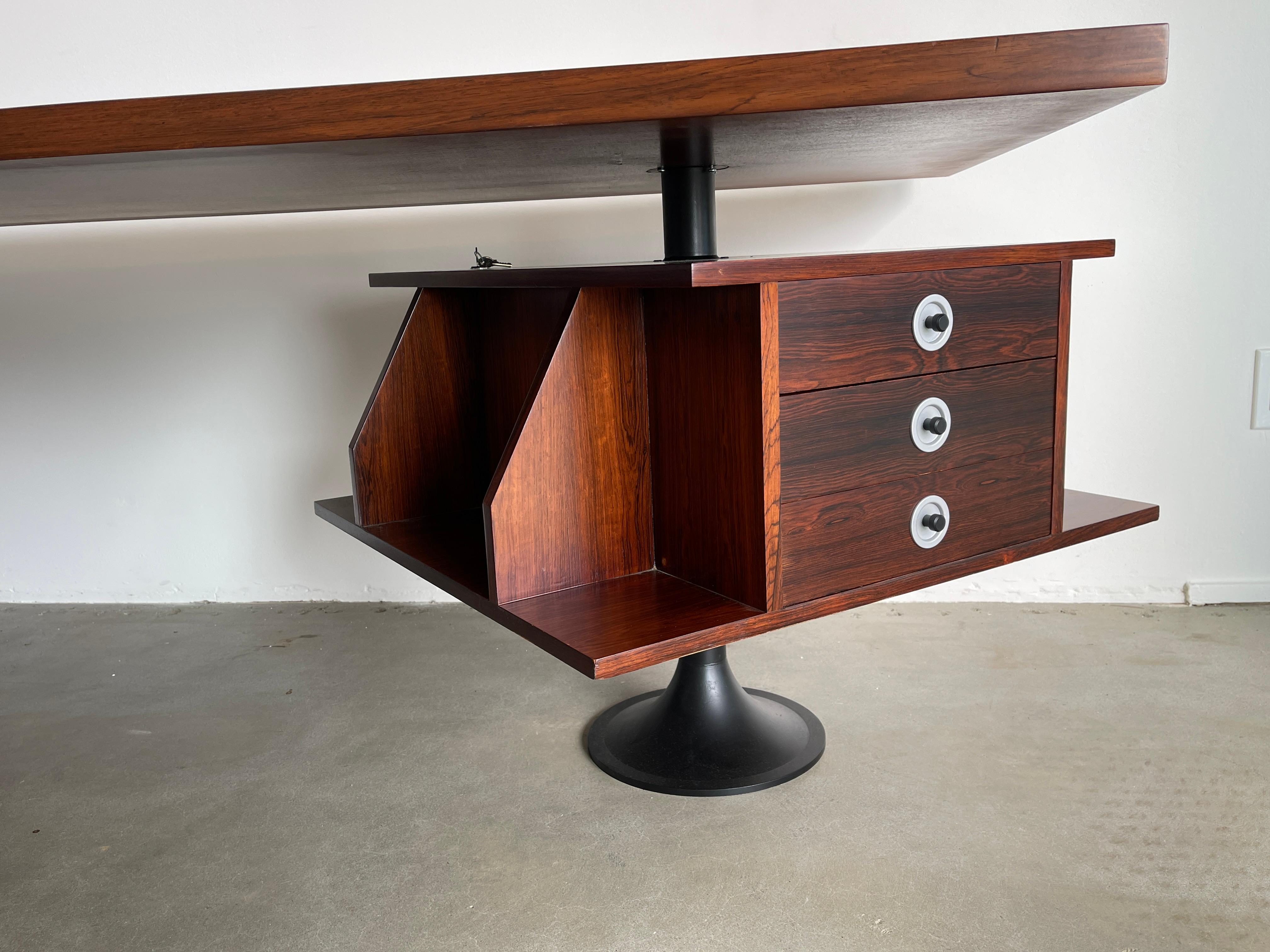 Italian Rosewood Partner's Desk 1