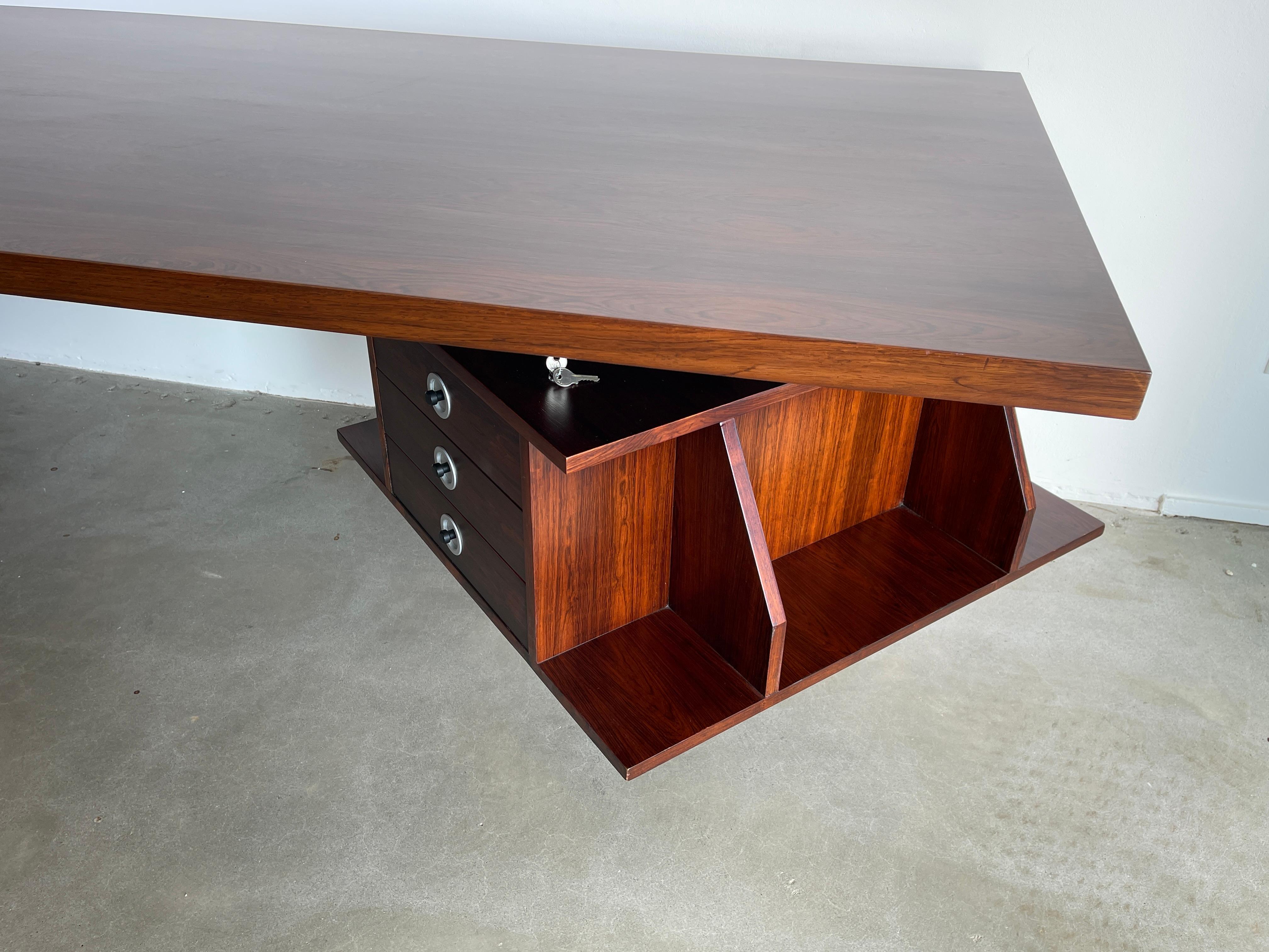 Italian Rosewood Partner's Desk 2