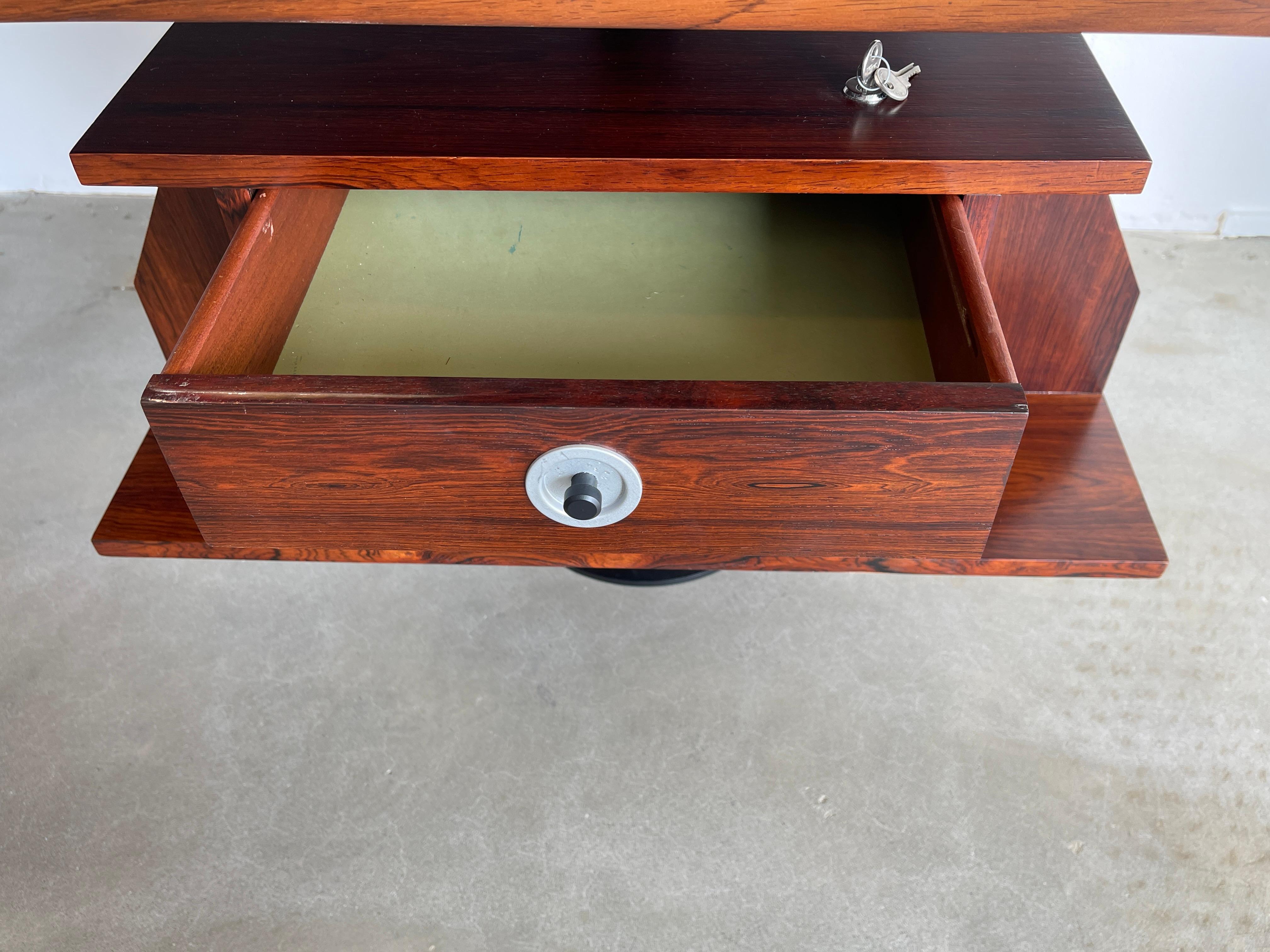 Italian Rosewood Partner's Desk 3