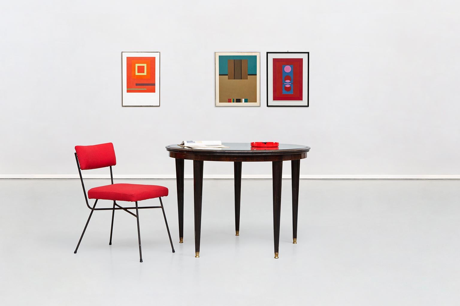 Italian Rosewood Round Five Legs Dining Table in the Style of Dassi, 1950s 2