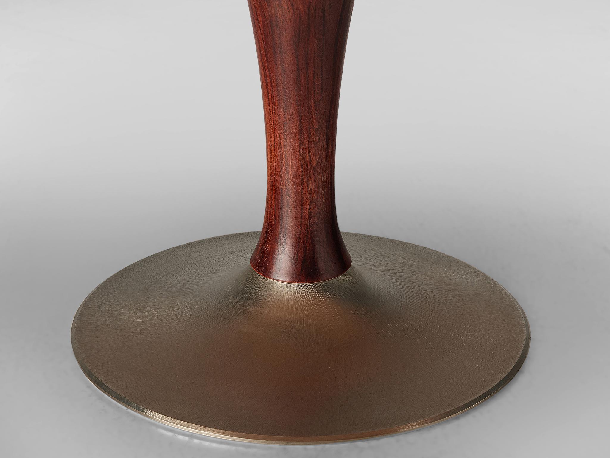 Metal Italian Rosewood Table with Adjustable Height