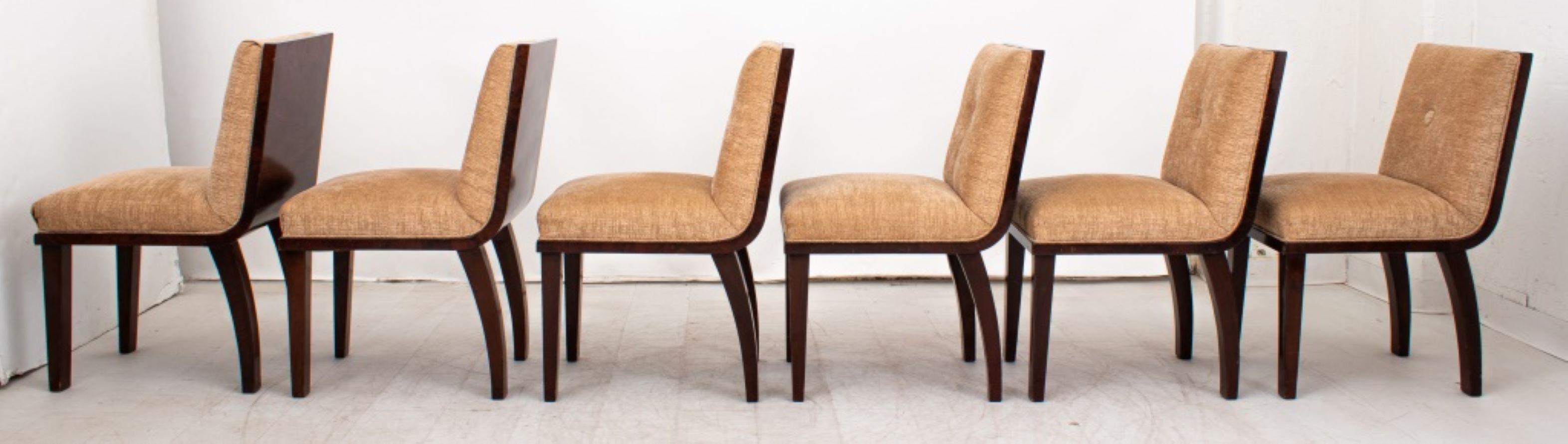 Italian Rosewood Upholstered Dining Chairs, 6 In Good Condition In Astoria, NY