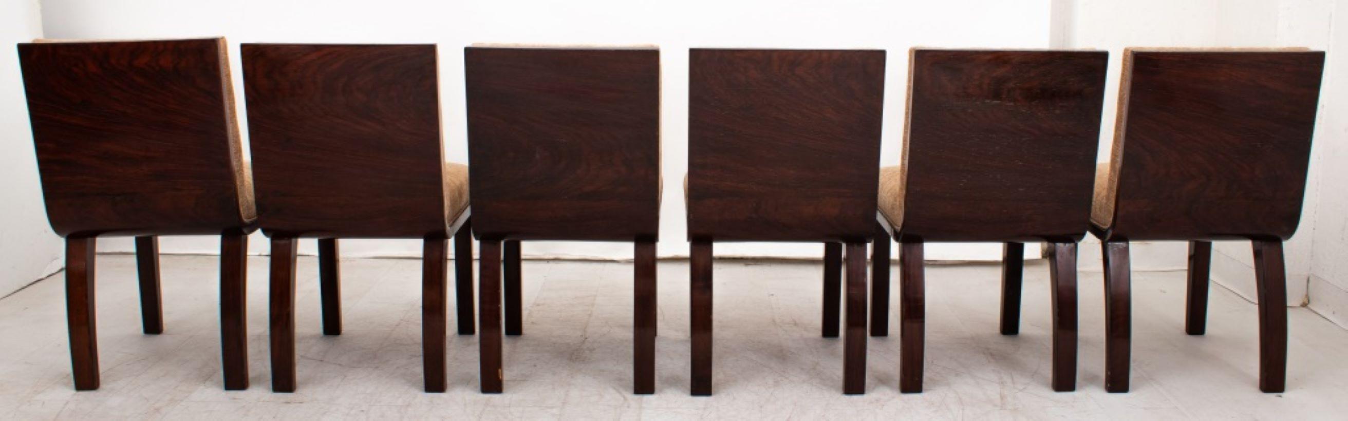 20th Century Italian Rosewood Upholstered Dining Chairs, 6