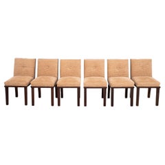 Italian Rosewood Upholstered Dining Chairs, 6