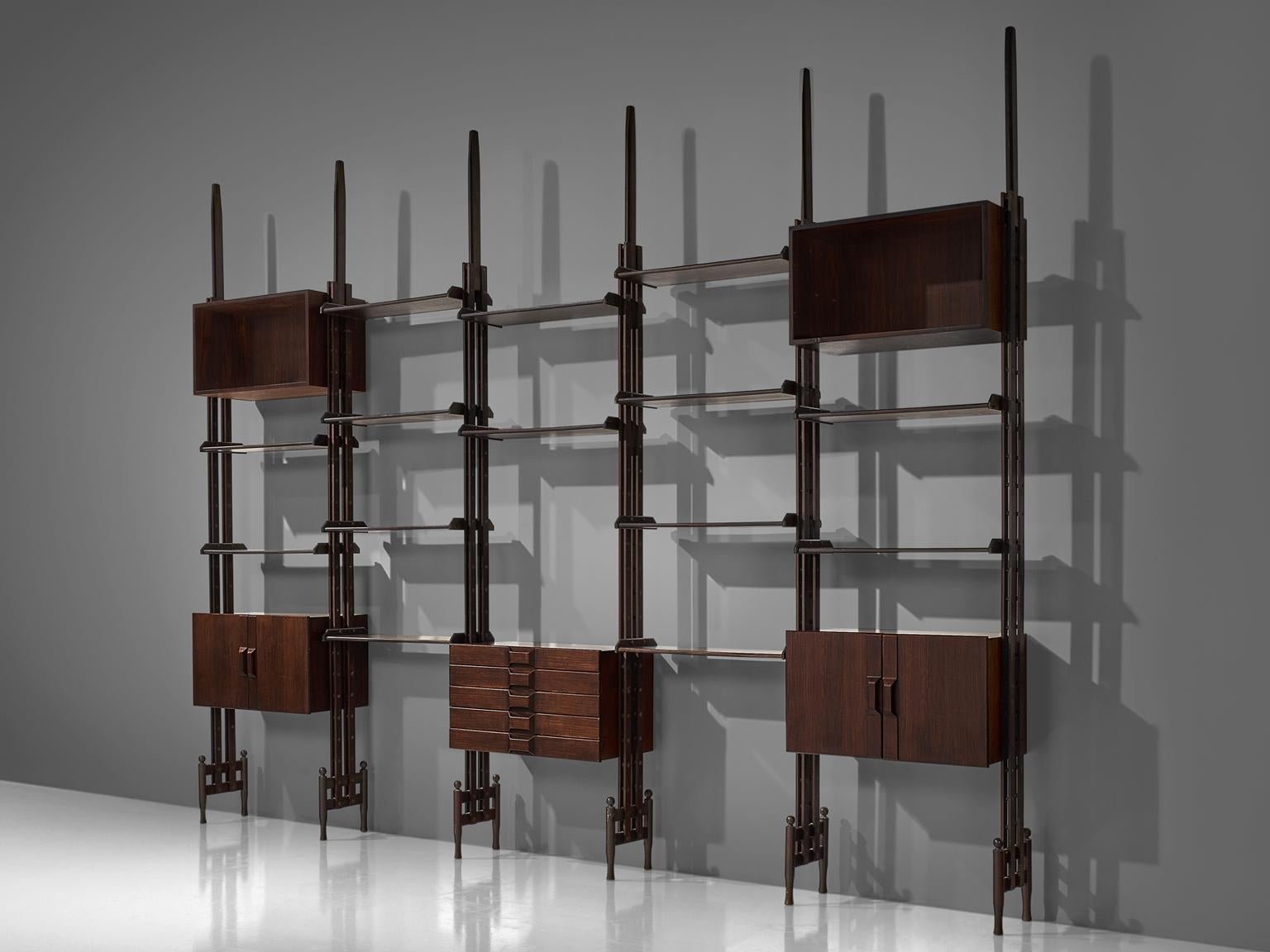 Mid-20th Century Italian Rosewood Wall Unit, 1955