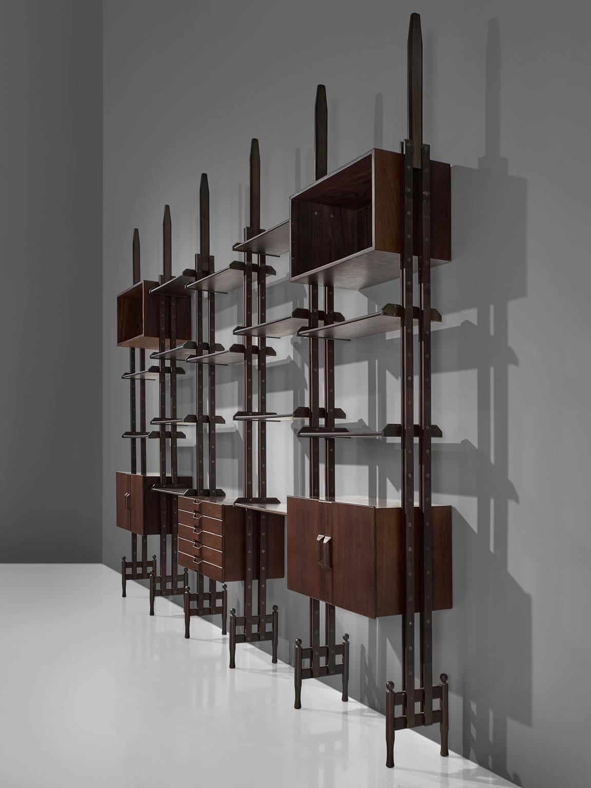 Wood Italian Rosewood Wall Unit, 1955