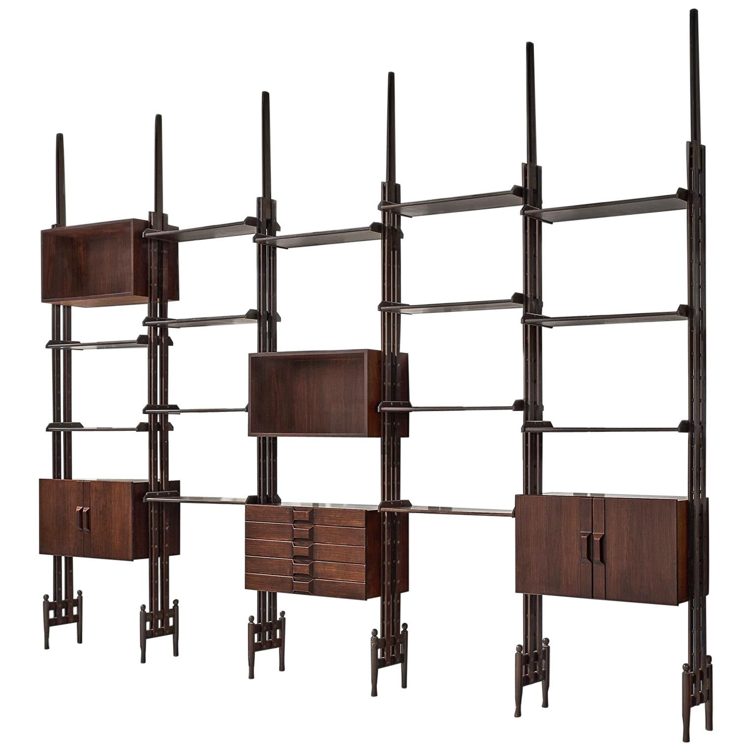 Italian Rosewood Wall Unit, 1955