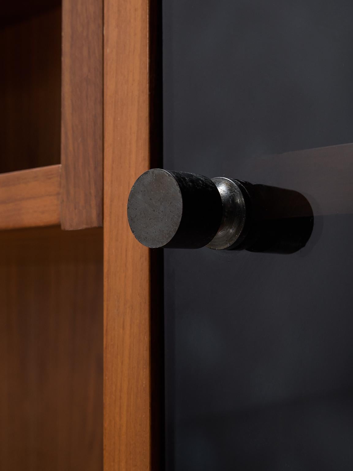 Italian Walnut Wall Unit with Polished Steel 3