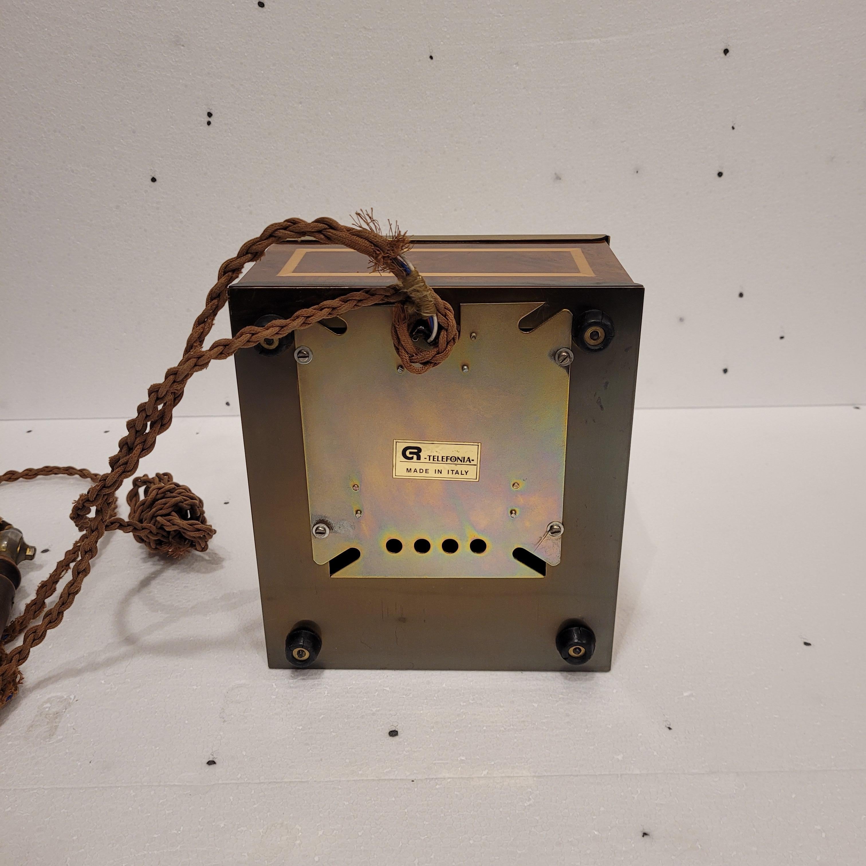 Italienisches drehbares Zifferblatt, Telefon, Vintage mit Retro- und Intarsienarbeit im Angebot 7