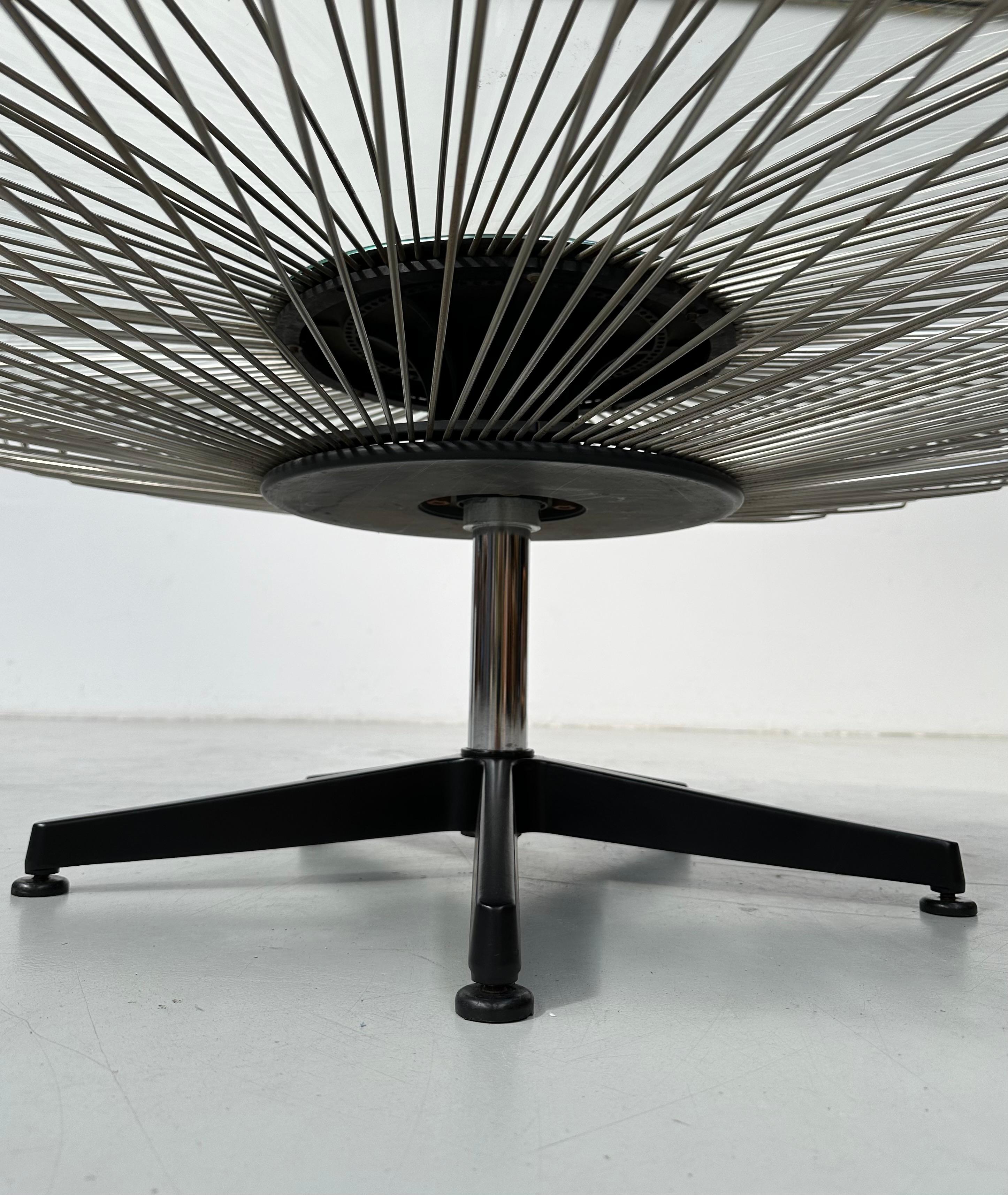 Italian Rotating Glass and Metal Coffee Table designed for Prada, 1990s. For Sale 9