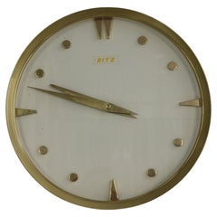 Italienische runde Wanduhr aus den 1960er Jahren mit Messingrahmen von Ritz-Italora, Mailand