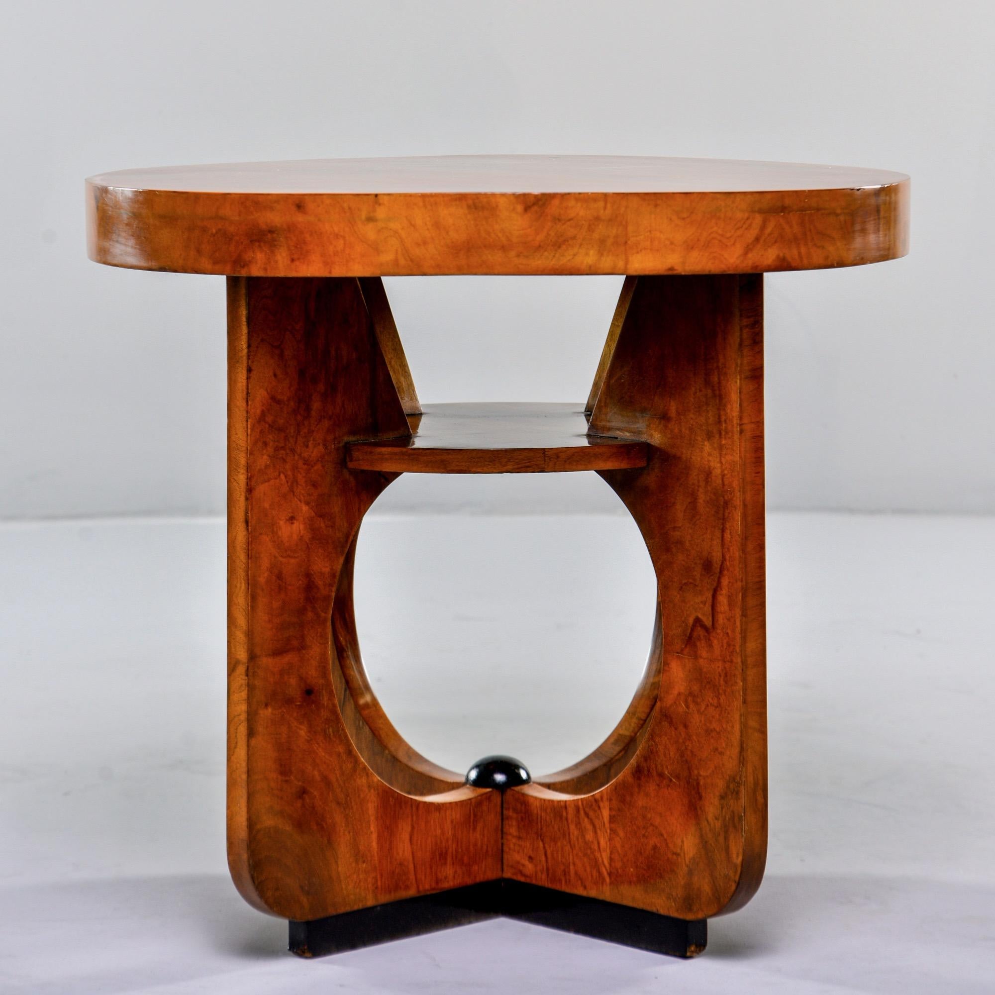 Walnut Italian Round Art Deco Side Table