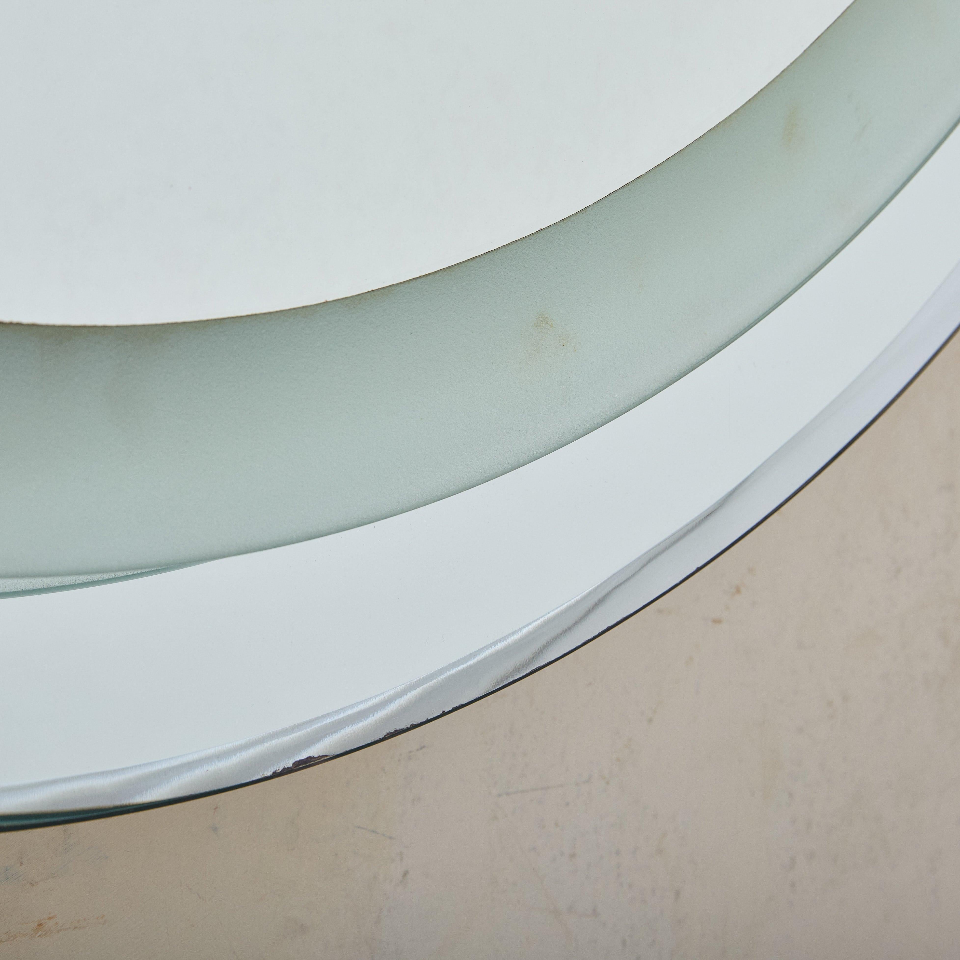 Miroir mural rond rétro-éclairé italien, 1970 en vente 4