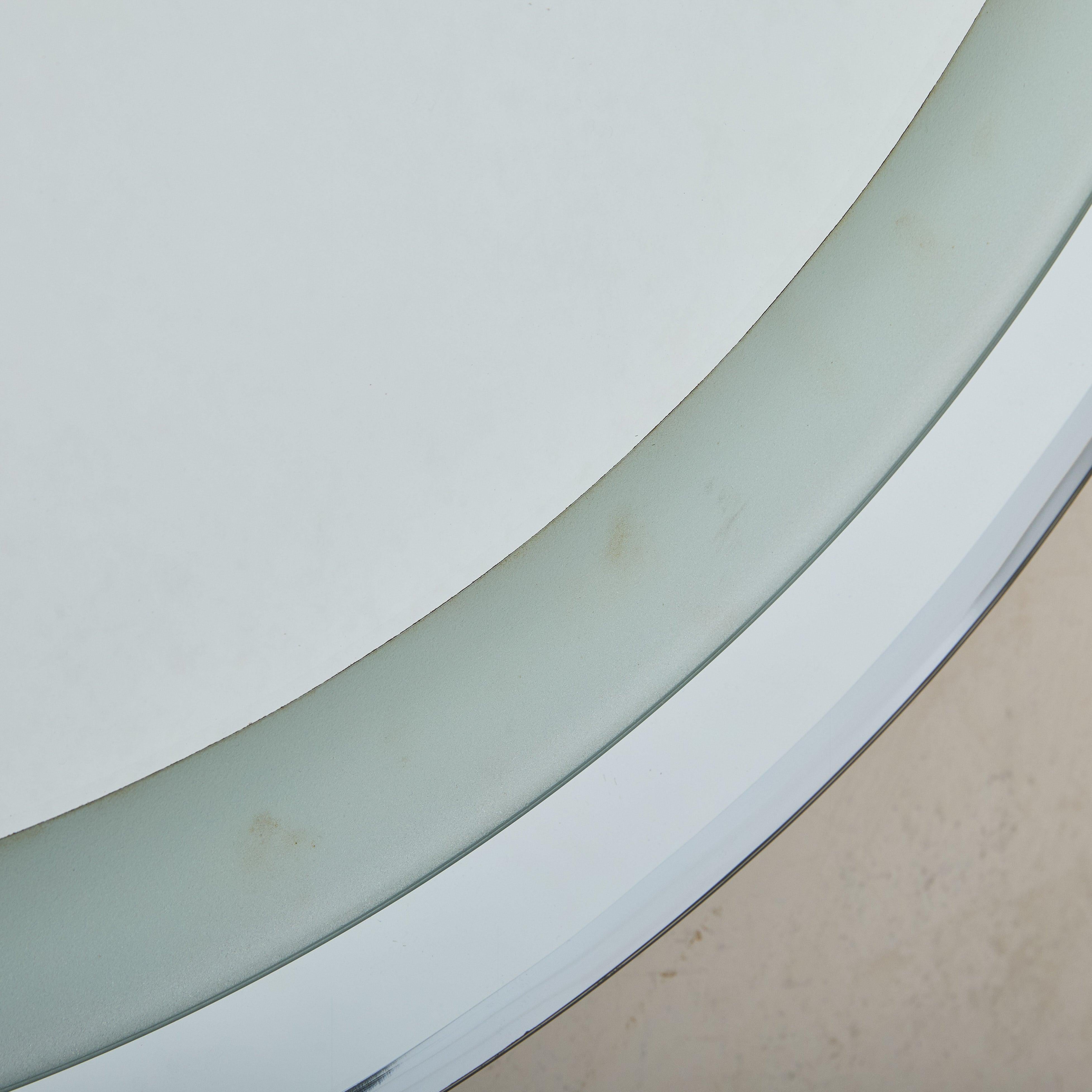 Miroir mural rond rétro-éclairé italien, 1970 en vente 2