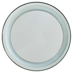 Miroir mural rond rétro-éclairé italien, 1970