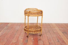 Italian Round Bamboo Bar Cart