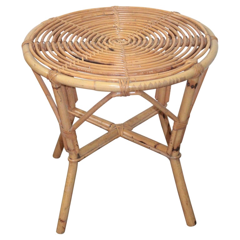 Italian Round Bamboo Coffee Table In The Style Of Tito Agnoli 1970s For At 1stdibs Italian Round Bamboo Coffee Table In, Small Round Bamboo Coffee Table