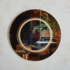 Italian Round Bronze Mirror, 1960s
