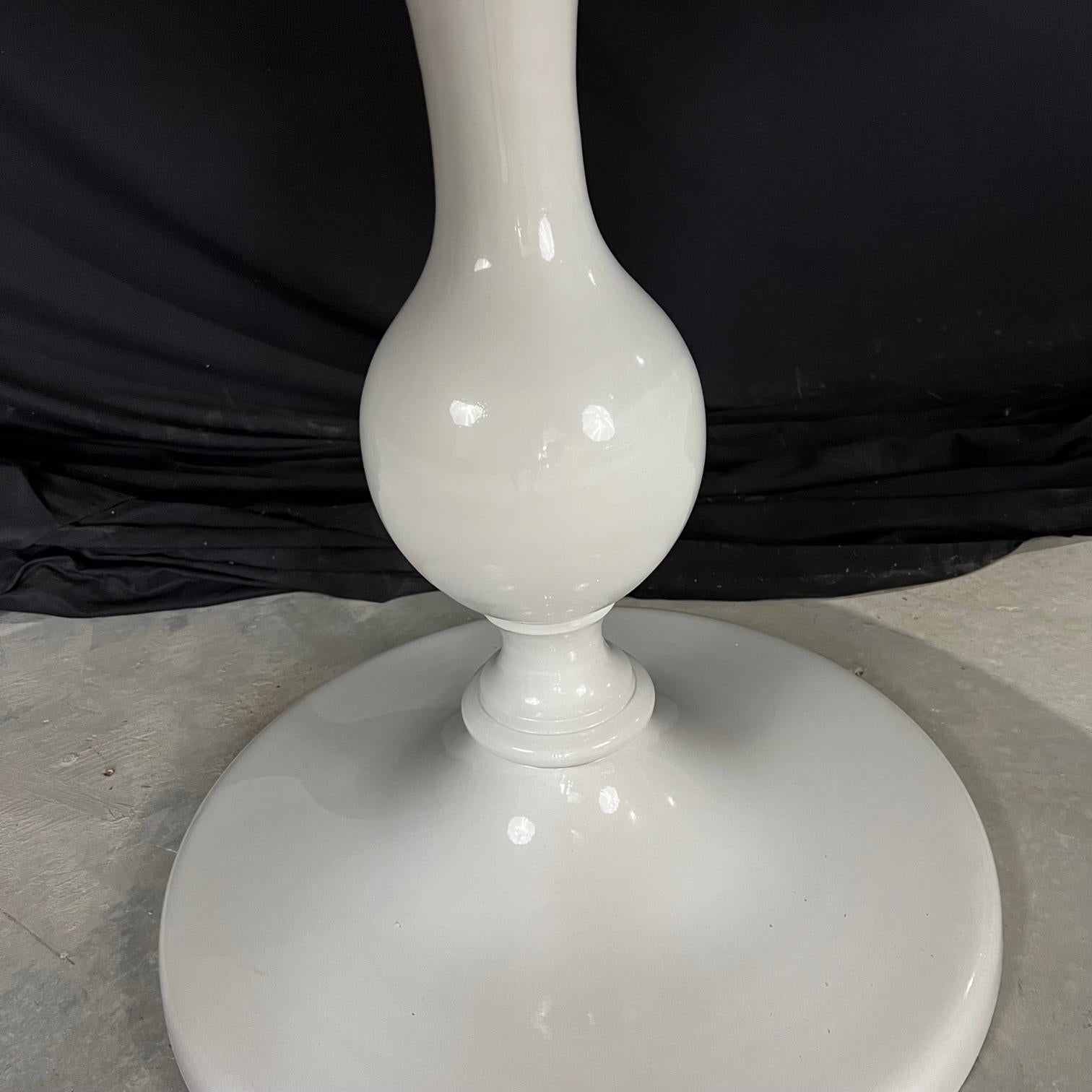 Enamel  Italian Round Carrera Marble Top Dining Table For Sale