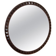 Italian, Round Carved Wood Mirror, c. 1940 Italian, Round Carved Wood Mirror, c. 1940