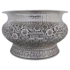 Italienische runde Tafelaufsatzschale aus 800er Silber von Fani (1900)