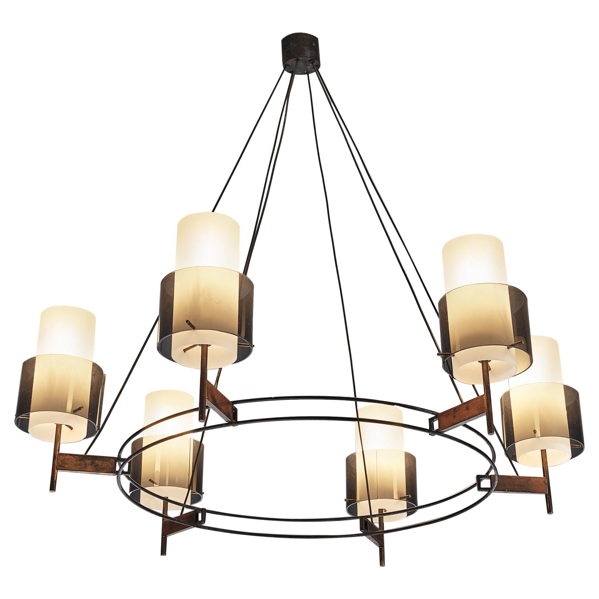 Italian Round Chandelier with Six Lamps
