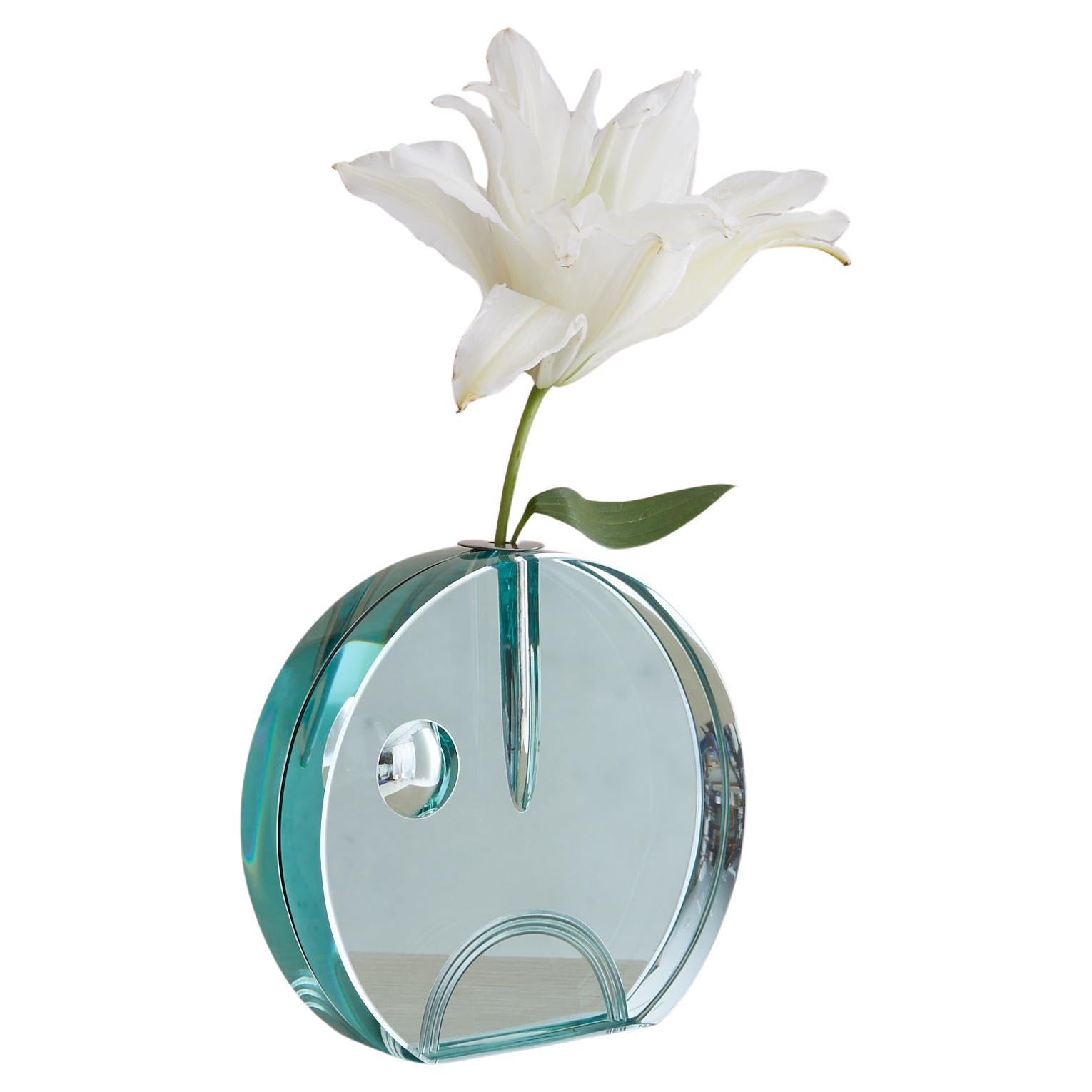 Italian Round Crystal Vase by Pierangelo Gallotti
Luigi Radice, 1960s