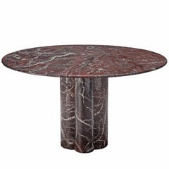 Italian Round Deep Red Marble Table