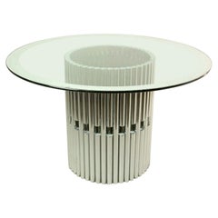 Italian Round Dining Table in Chrome and Glass, 1960s