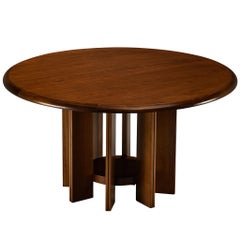Italian Round Dining Table in Walnut