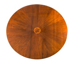 Italian Round Dining Table, Italy 19th Century Inlaid Wood Charles X Biedermeier