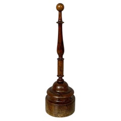 Italian round doorstop in turned wood, 1930s