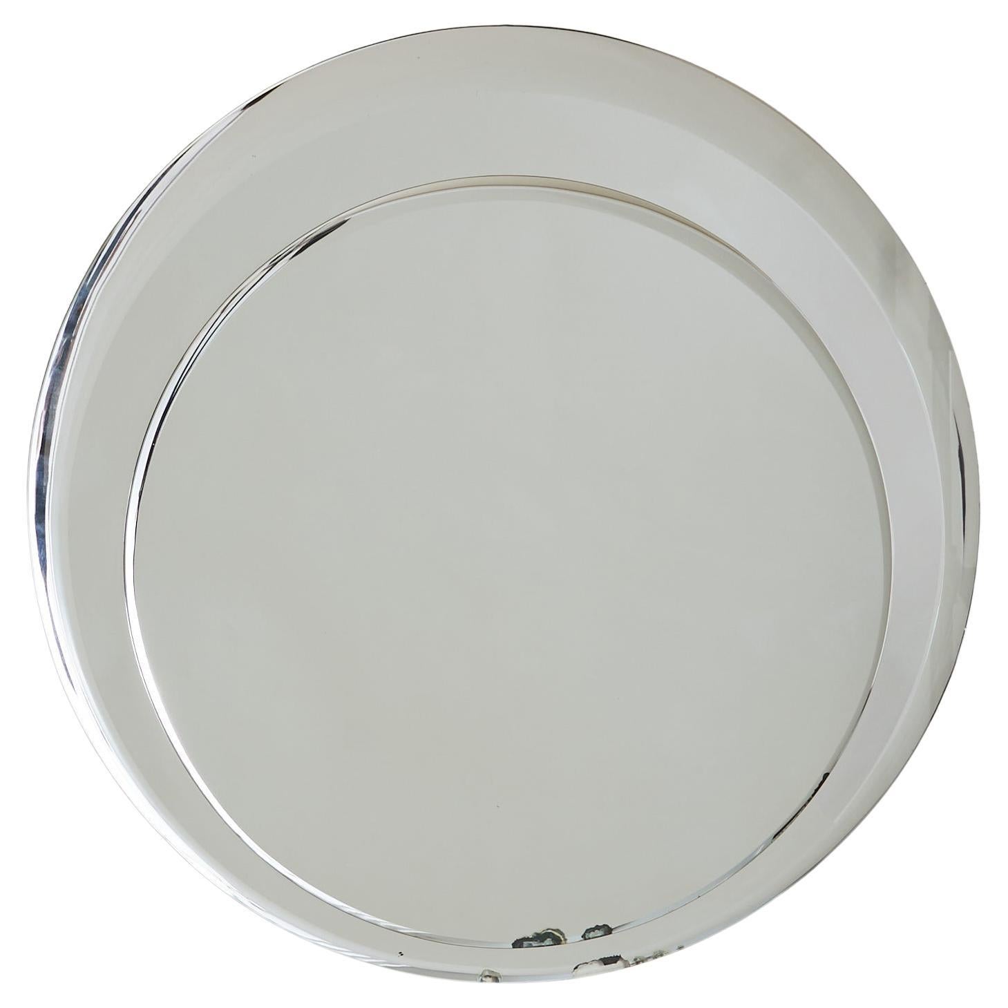 Italian Round Layered Wall Mirror Attributed to Cristal Arte, 1960s