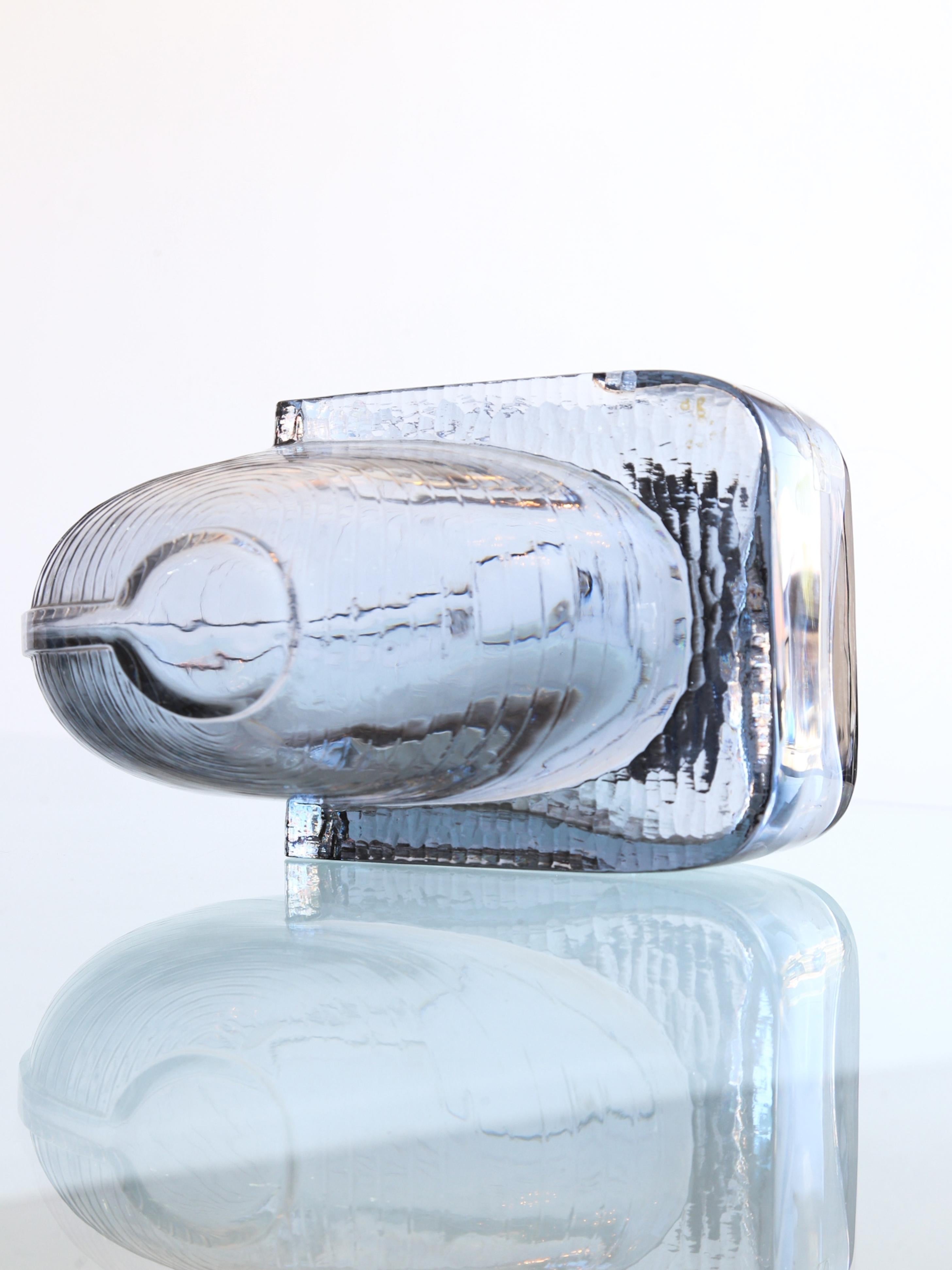 Italienischer runder Dekanter aus Rauchkristallglas von Grandi Cristalli  (Mitte des 20. Jahrhunderts) im Angebot
