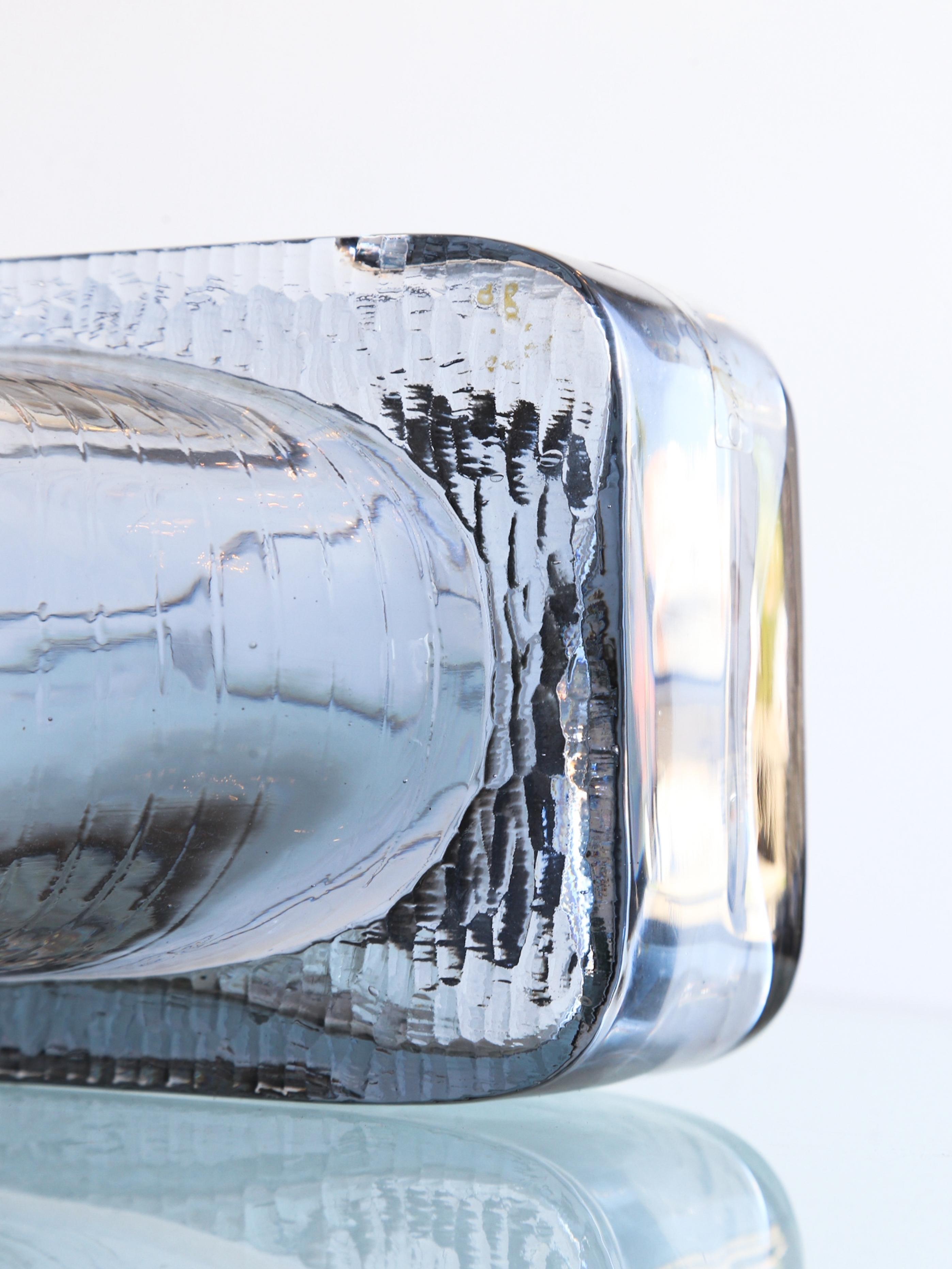 Italian Round Light Smoked Crystal Glass Wine Decanter by Grandi Cristalli  For Sale 2