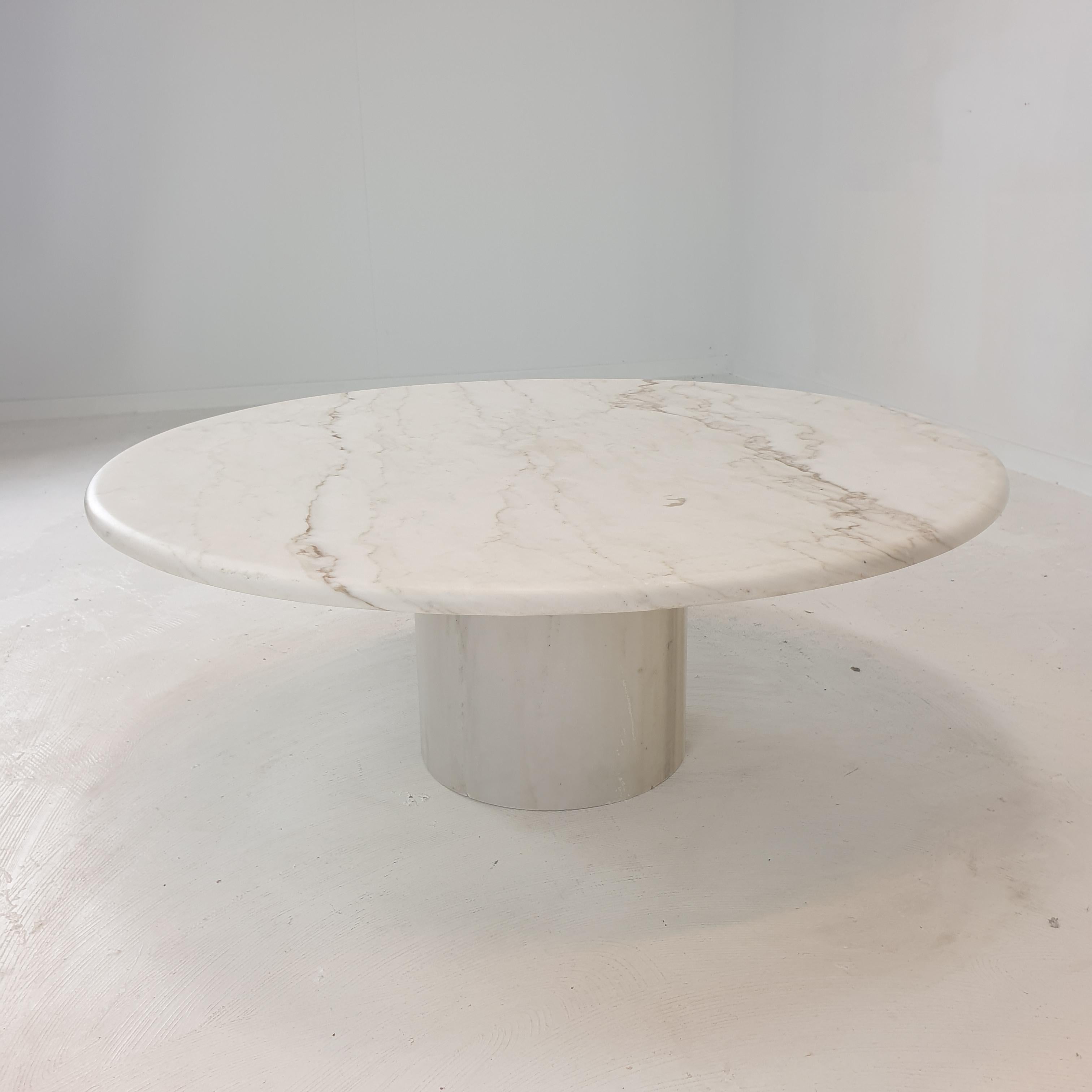 Italian Round Marble Coffee Table, 1980's 7