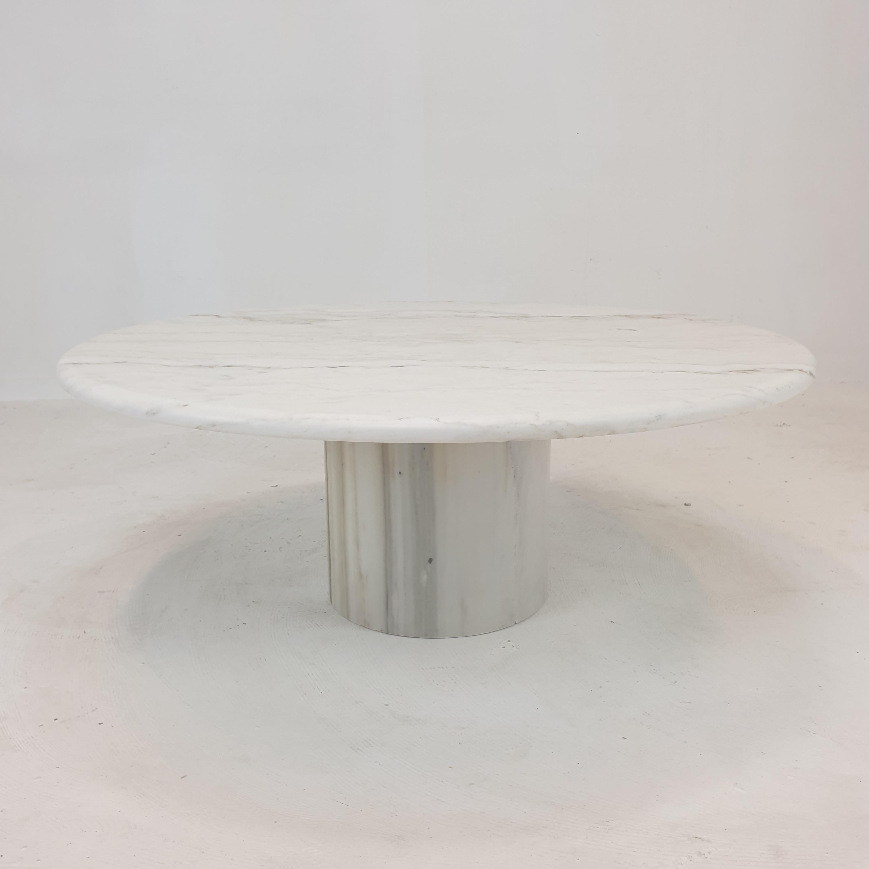 Late 20th Century Italian Round Marble Coffee Table, 1980's