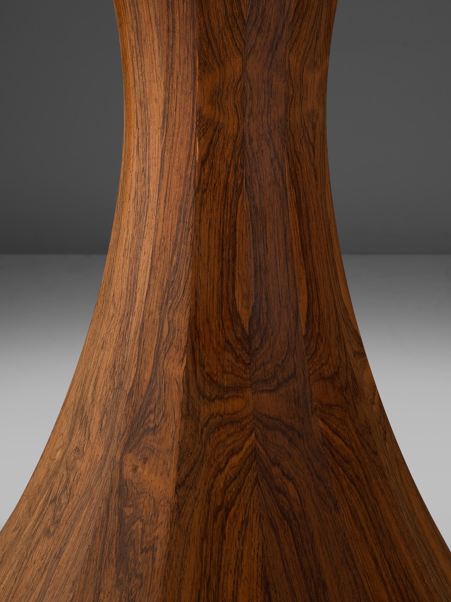 Italian Round Marble Table with Wooden Pedestal, circa 1970 1