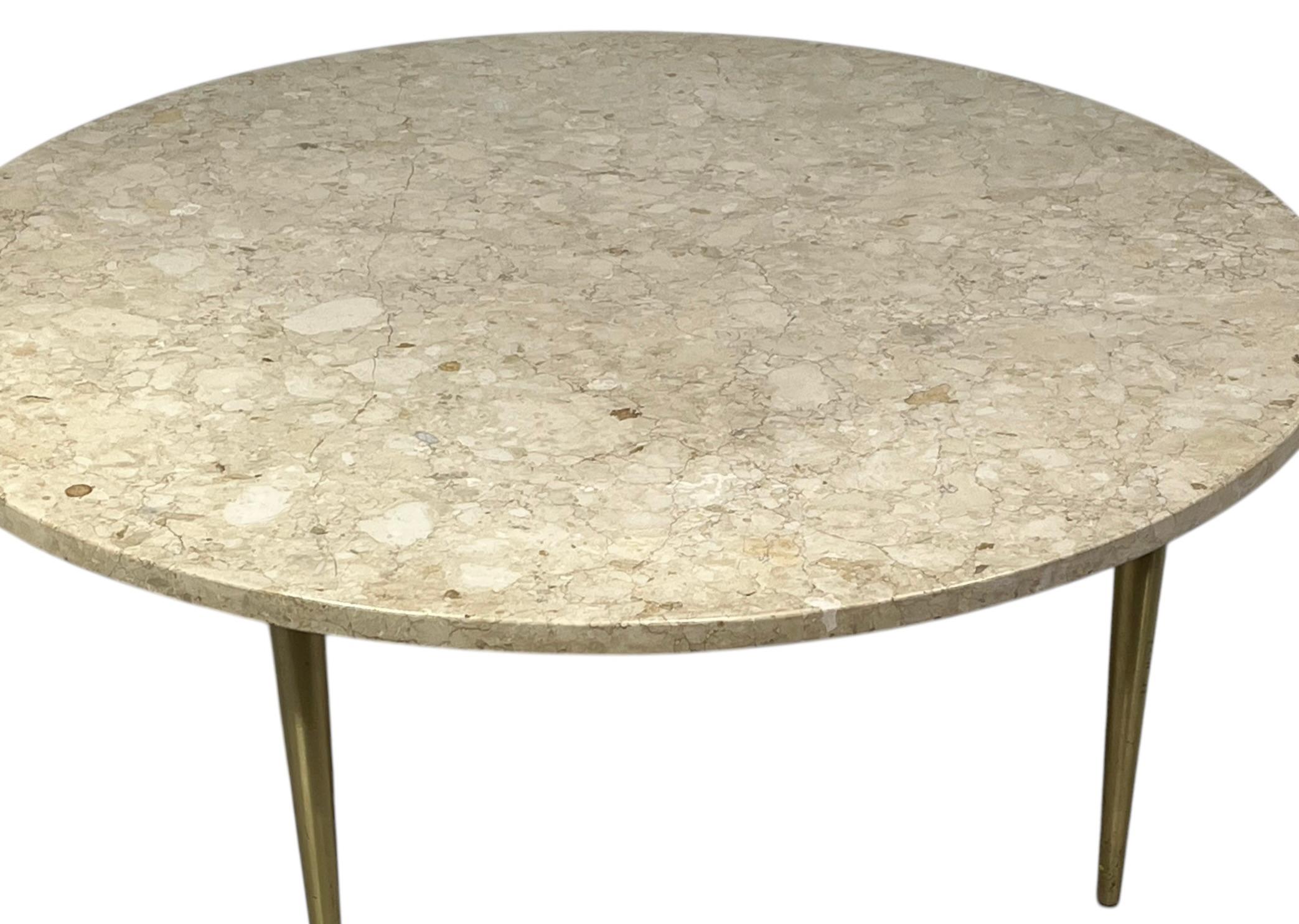 Italienischer runder Couchtisch mit Marmorplatte im Angebot 5