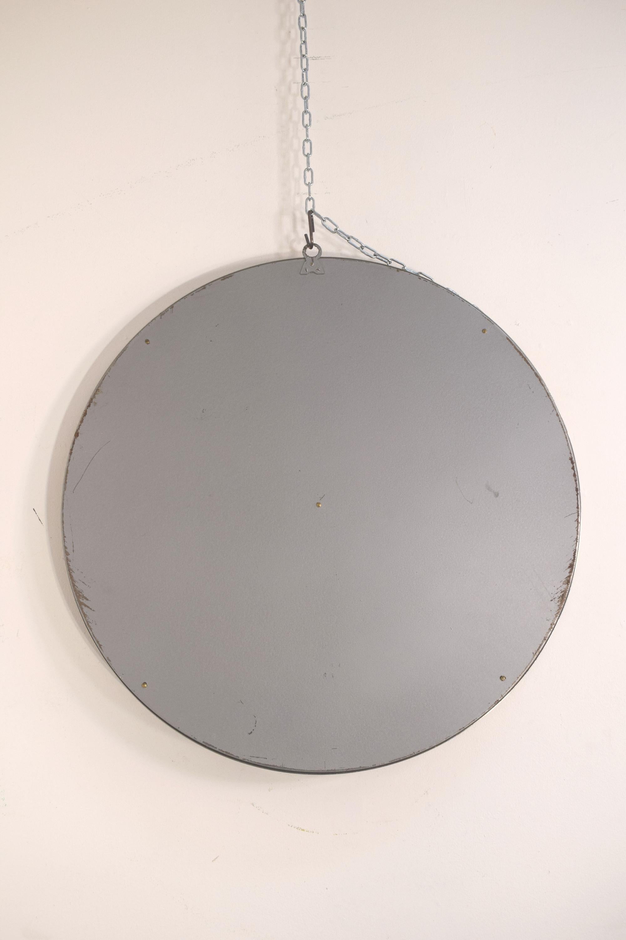 Italian Round Mirror by Sergio Mazza, 1960s For Sale 2