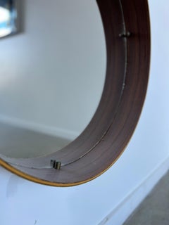 Italian Round Mirror with Rosewood Frame