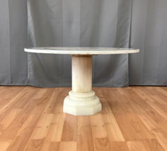Italian Round Painted Inlay Marble Table