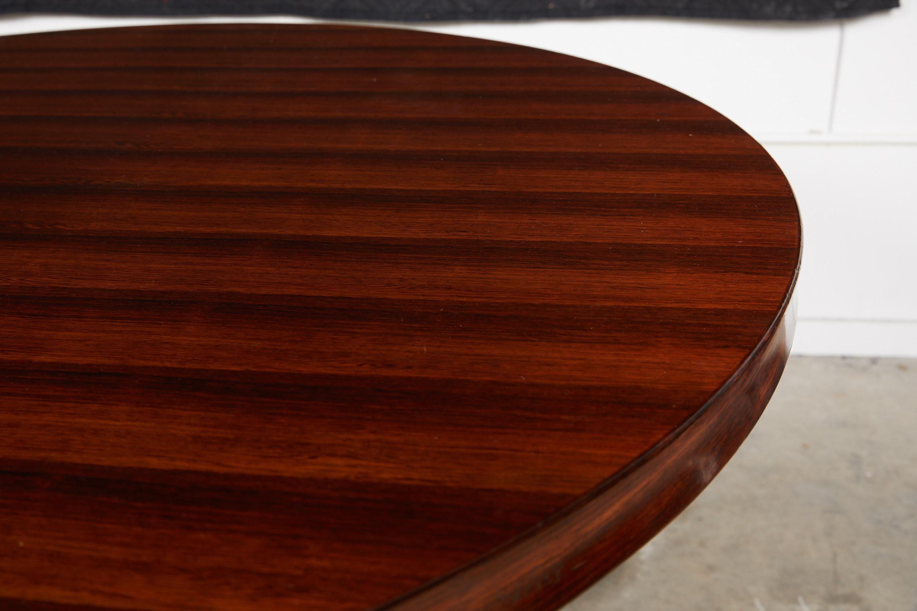 Italian Round Pedestal Dining Table of Palisander Wood 1