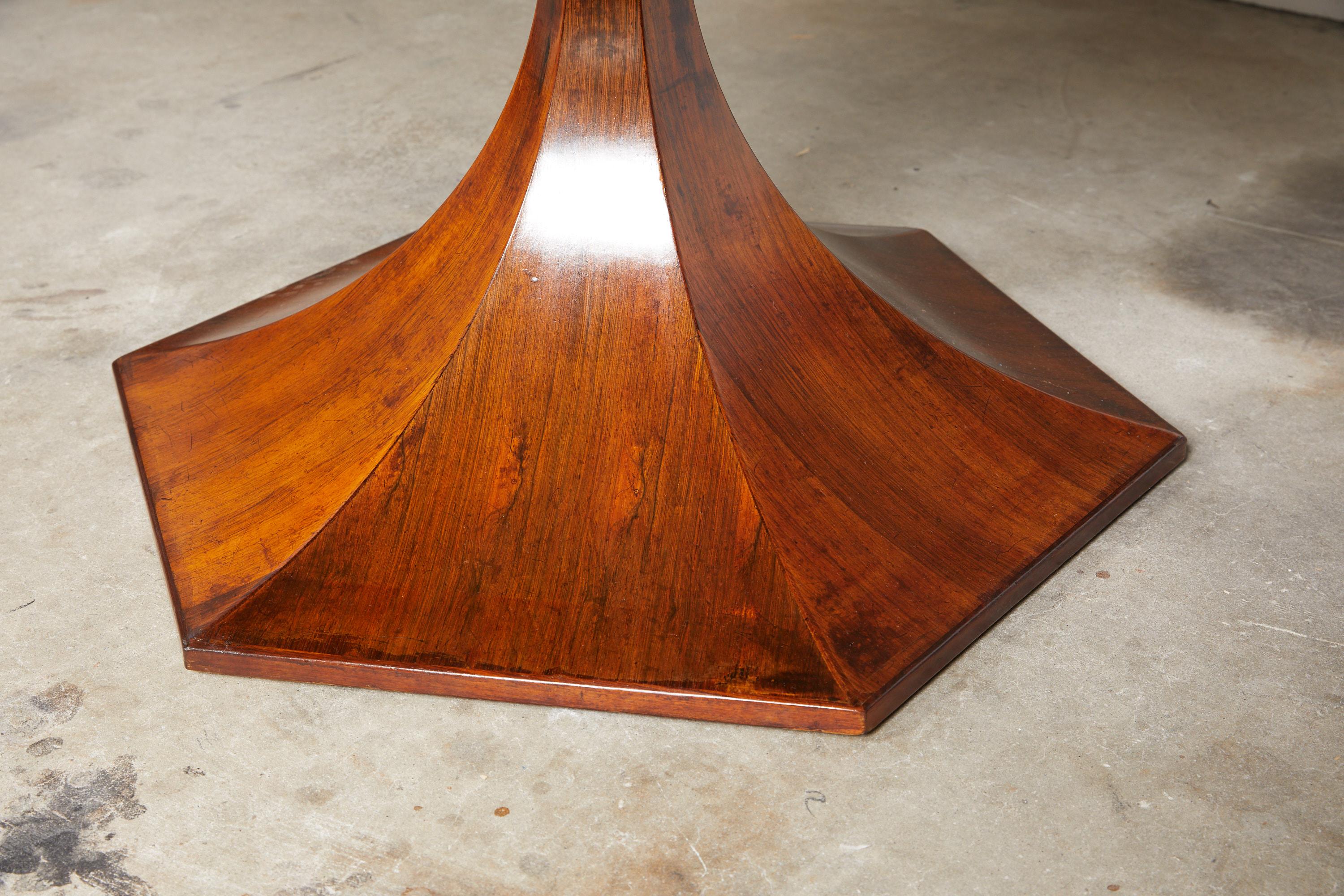 Italian Round Pedestal Dining Table of Palisander Wood 4